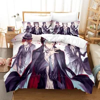 Anime : Bungo Stray Dogs Bedding Set Cartoon Duvet Cover And Pillowcases Queen Full Size Kids Gift Decor Home Bedclothes 1