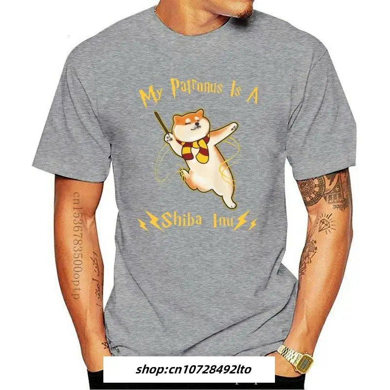 

New My Patronus Is A Shiba Inu Tshirt Black Men Cotton Made In Usa Free Shipping Light Tee Shirt