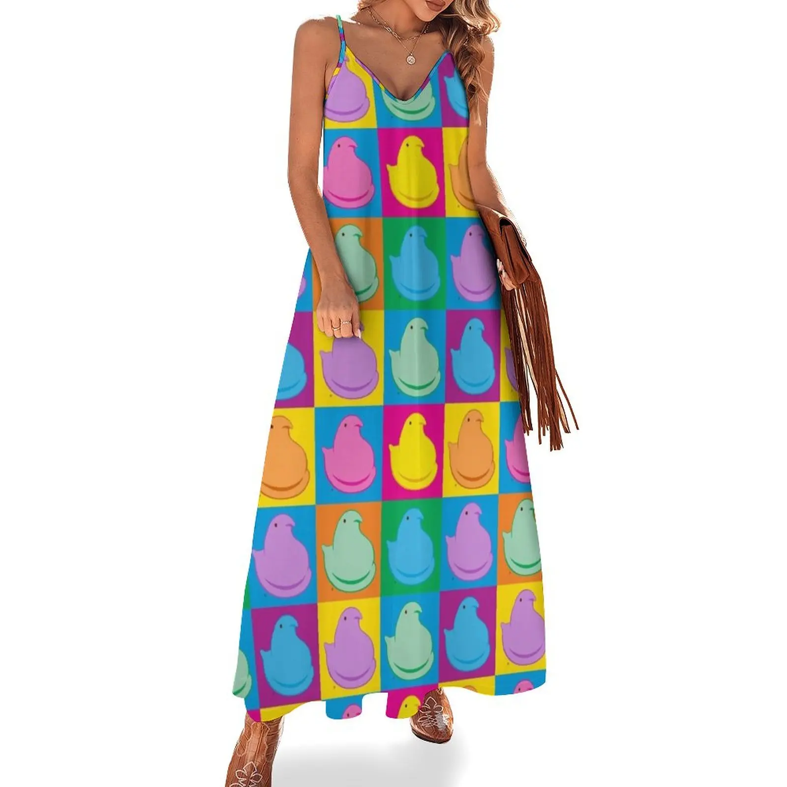 Peeps Sleeveless Dress Long dress woman prom dresses sexy dress