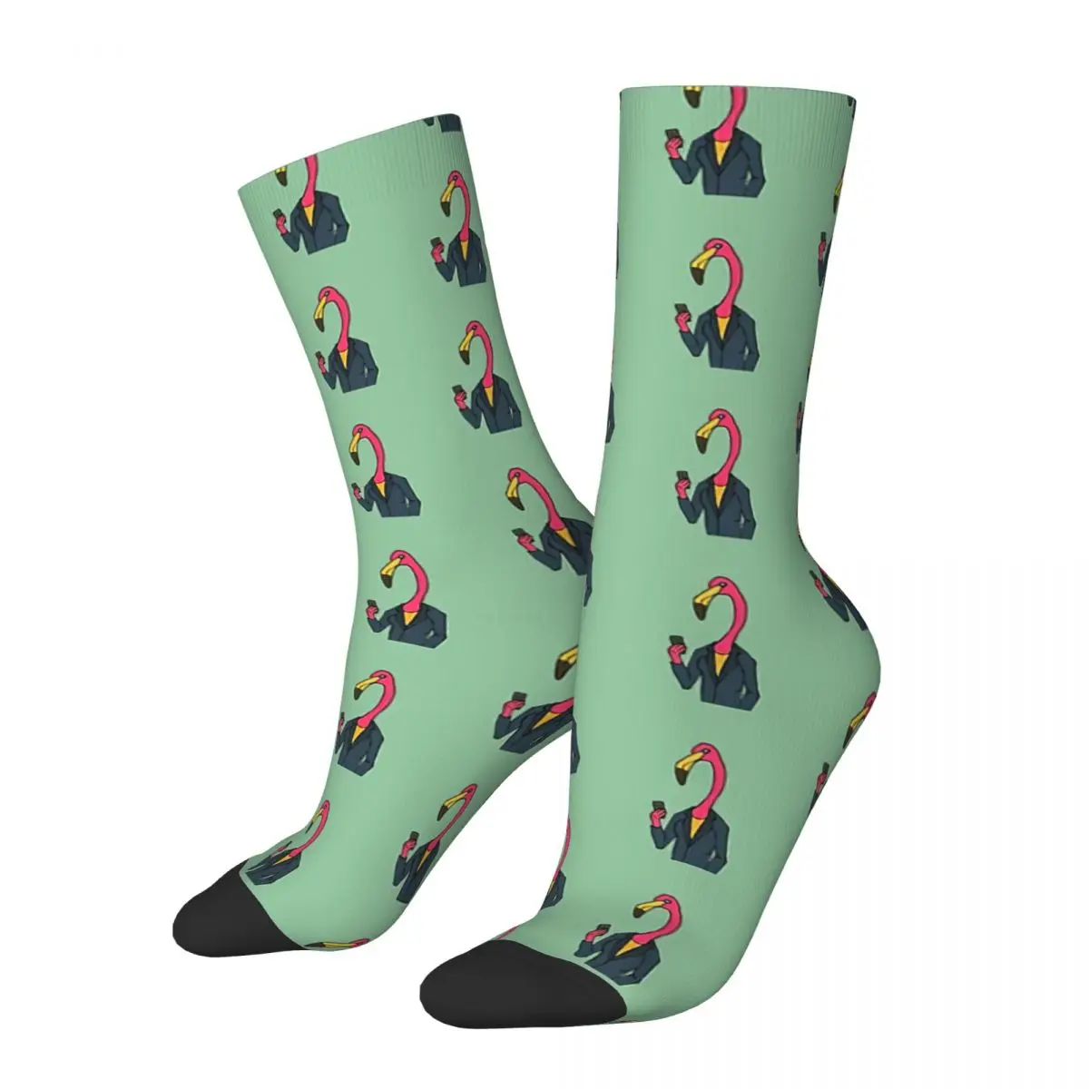 Office Flamingo sockings Long Socks Harajuku Comfortable Breathable Happy Gift sockings For Unisex