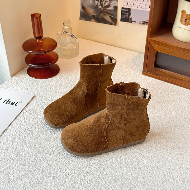 Leather Kids Ankle Boots Girls Fashion Casual Outdoor