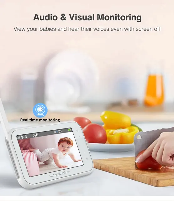 720P Wireless PTZ Baby Monitor Temperature Monitoring 4.5Inch  VOX Feeding Remind Intercom BabySistter Nanny Cam CCTV Camera 5
