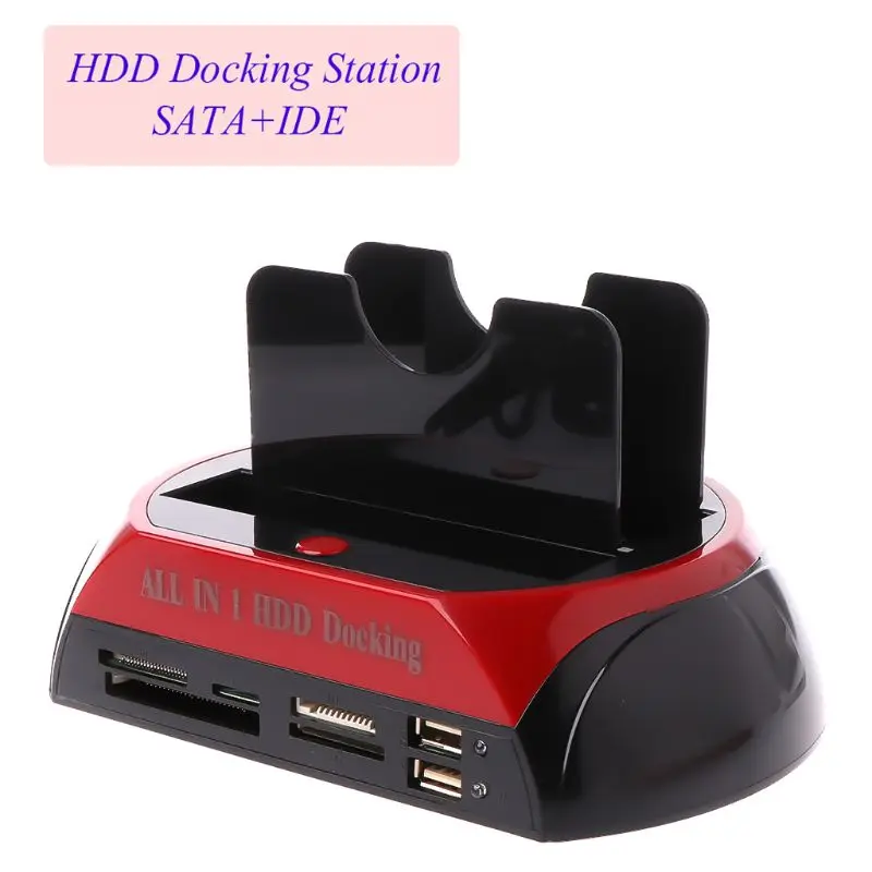 IDE SATA Dual All In 1 HDD Dock Docking Station Hard Disk Drive Hdd 2.5 3.5 Reader Usb 2.0 US External Box Enclosure Case