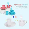 CUTE STONE Color Changing Kitchen Sink Toys, Electric Dishwasher Playing Toy with Running Water, Upgraded Faucet, Automatic Wat