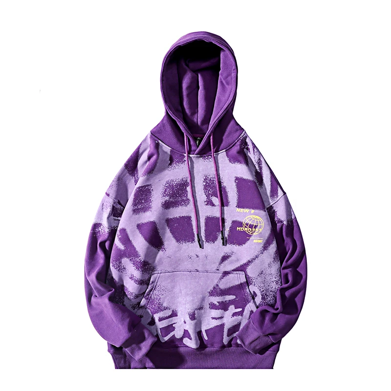 

FUODRAO New Vintage Print Hoodies Sweatshirt Mens Hip Hop Oversized Hooded Streetwear Autumn Winter Japanese Pullover W009