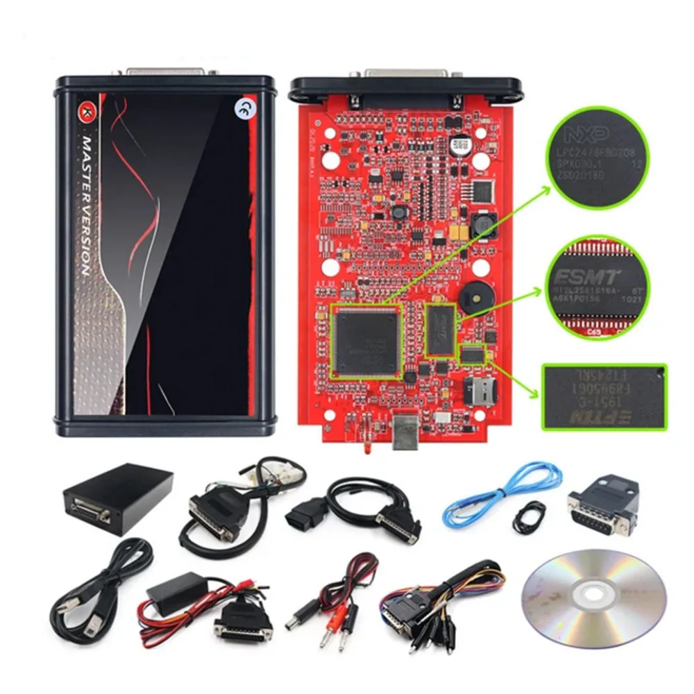 Online EU Red Kess V2 V5.017 Online 2.80 KTAG 7.020 2.25 OBD 2 Car Trucks ECU Chip Tuning Kit Unlimited Repair Kit with Toolbox