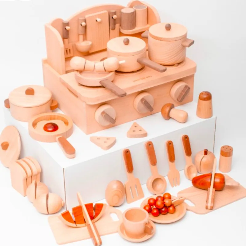 

Pretend play toy kitchen toy wooden role play house set Kids Kitchen Set Simulation Kitchenware Simulation Kids Kitchen Set gift