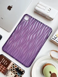 Wave Texture Transparent Soft Tablet Cover Case - Pro 11inch  2020 (Dark Purple)