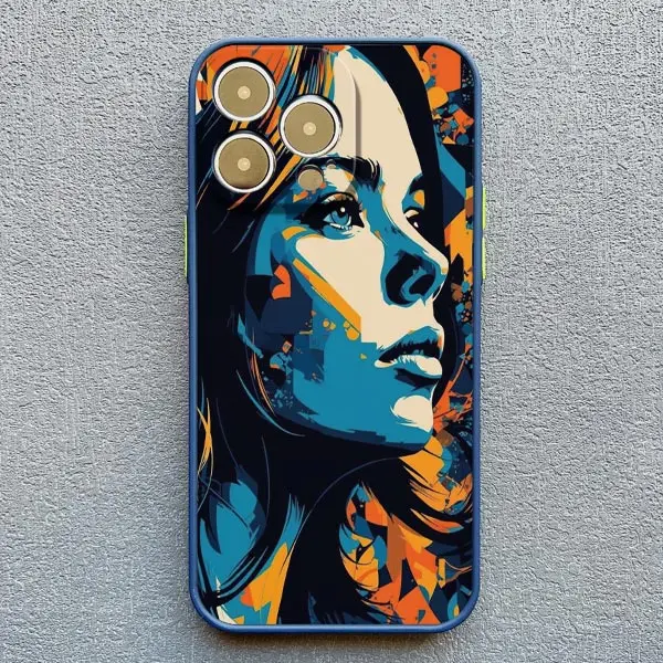 Kunstmalerei Porträt Nahaufnahme Handy hülle für iPhone 13 11 12 14 15 pro max mini xr xs x 15 14 7 8 plus se 2020 Rückseite Funda – Detail 5