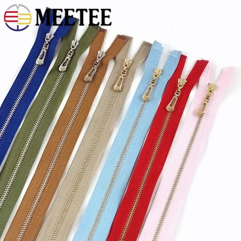 Meetee 5/10 Pz 40/50/60/70Cm 3 # Cerniera In Metallo Decorazione Aperta Cerniera Per Cucire Zips Borse Giacca Indumento Cerniere Accessori