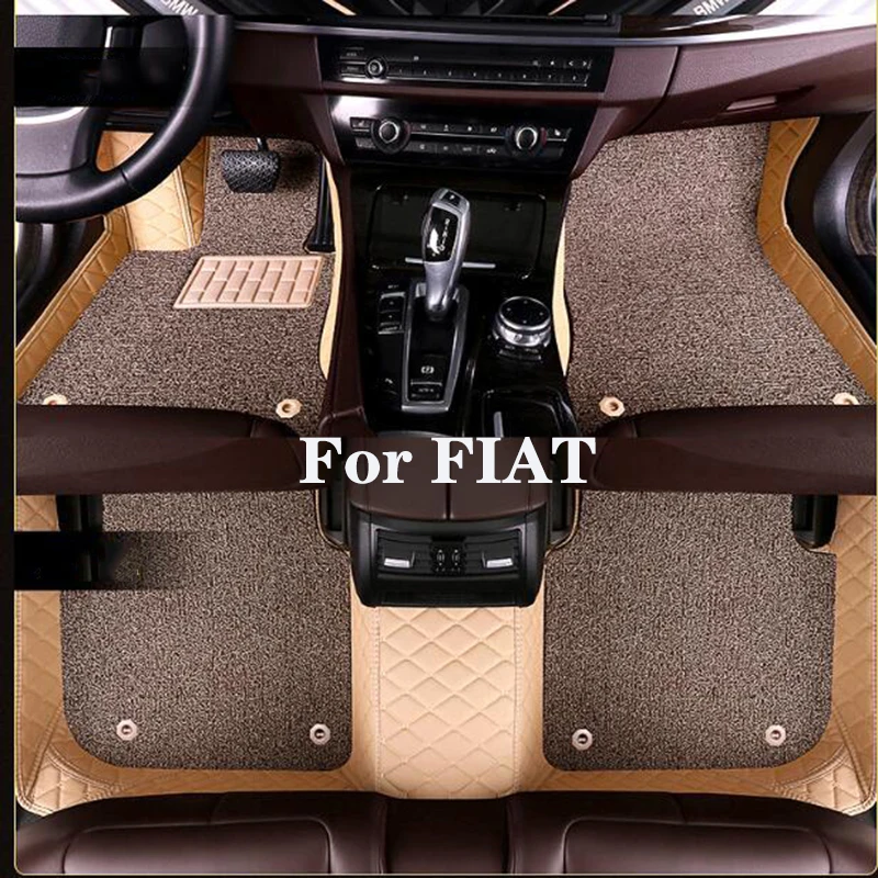 

High Quality Customized Double Layer Detachable Diamond Pattern Car Floor Mat For FIAT 124 Spider GrandPunto Viaggio Auto Parts