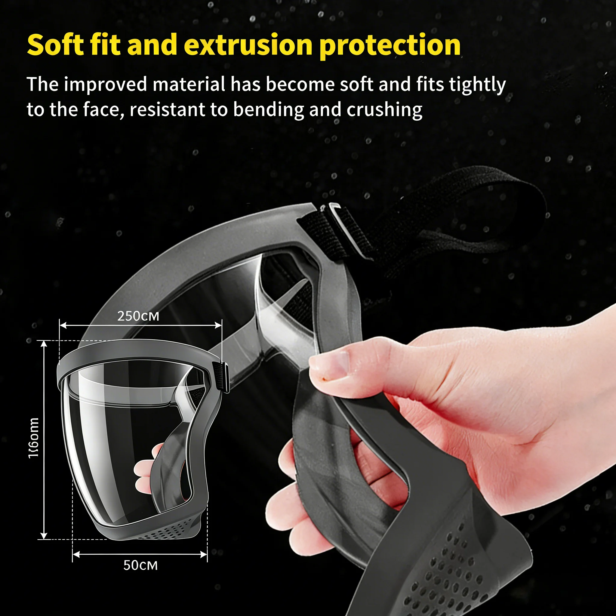 Adult Face Shield Safety Goggles with Detachable Dust Cover Mask
