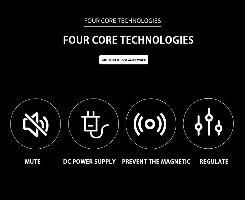 Matte black automatic watch winder box with Mabuchi motor and single-slot design