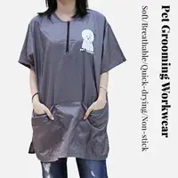 Grey Pink Purple Pet Grooming Work Clothes Bichon Schnauzer Poodle Dog Soft Breathable Quick-drying Non-stick Apron Custom Logo 2