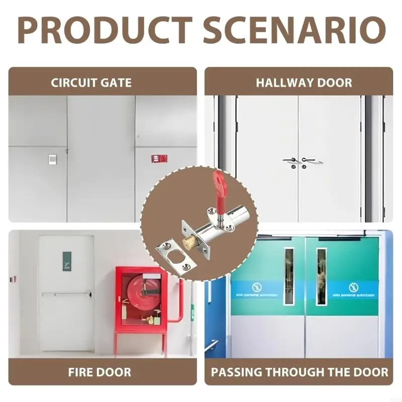 2Pcs AntiTheft Door Security Rack Bolts Cores Hardware Pipe Tube Well Lock 95AA