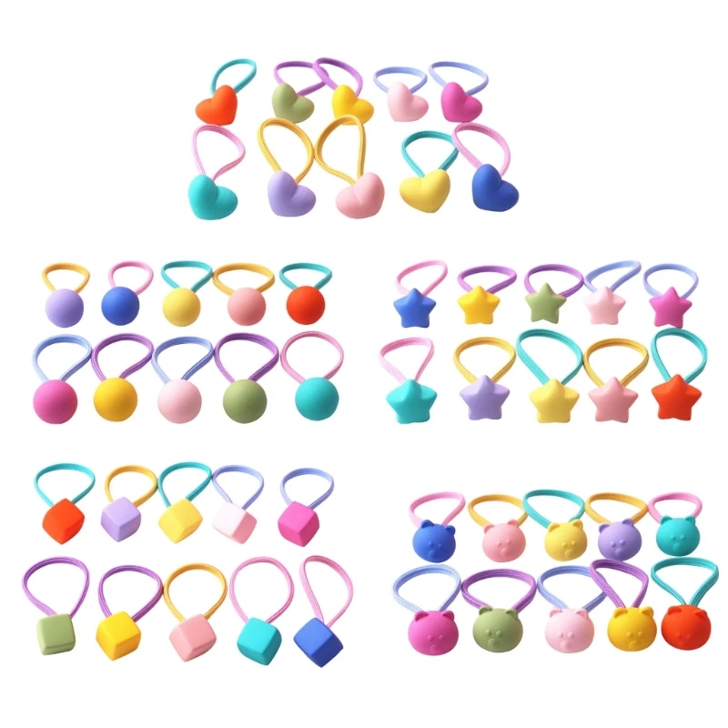 

Girl Hair Ties Matte Pendant Baby Hair Band Children Hair Accessories 10PCS