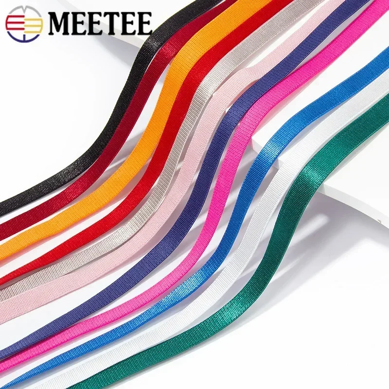 

10/20/50M Colored Bra Shoulder Strap 6/8/10/15mm Spandex Elastic Bands Soft Elasticity Trim Underwear Belt DIY Sewing Accessory
