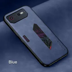Luxurious Skin - Friendly Leather Phone Case - Premium Protective Cover for ROG Phone 6D (Blue)