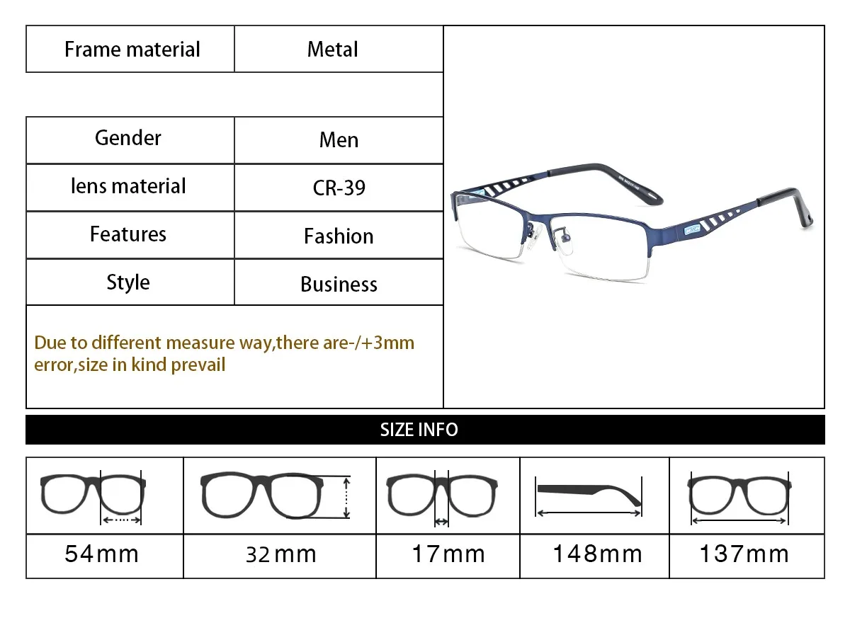 Männer Photochrome Multifokale Lesebrille Bifokale Blau Blockieren Business Brille Computer Anti Strahlung Sehen Weit In Der Nähe Brillen – Detail 3