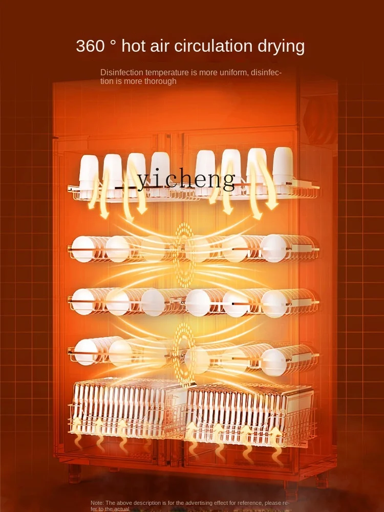 Tqh Hot Air Circulation Commercial Disinfection Cabinet Vertical Large Capacity Kindergarten Dinner Plate Double Door Cupboard 3