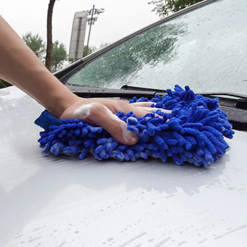 1Pc Cleaning Mitt Useful Chenille Washing Mitt Chenille Thick Cleaning Glove Wax Detailing Tool for Motor