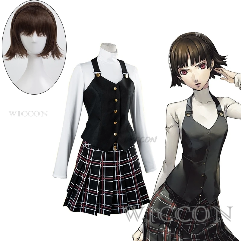 

Костюм для косплея P5R из аниме «P5/persona 5», комплект из топа, жилета и юбки, одежда для Хэллоуина в стиле Харадзюку