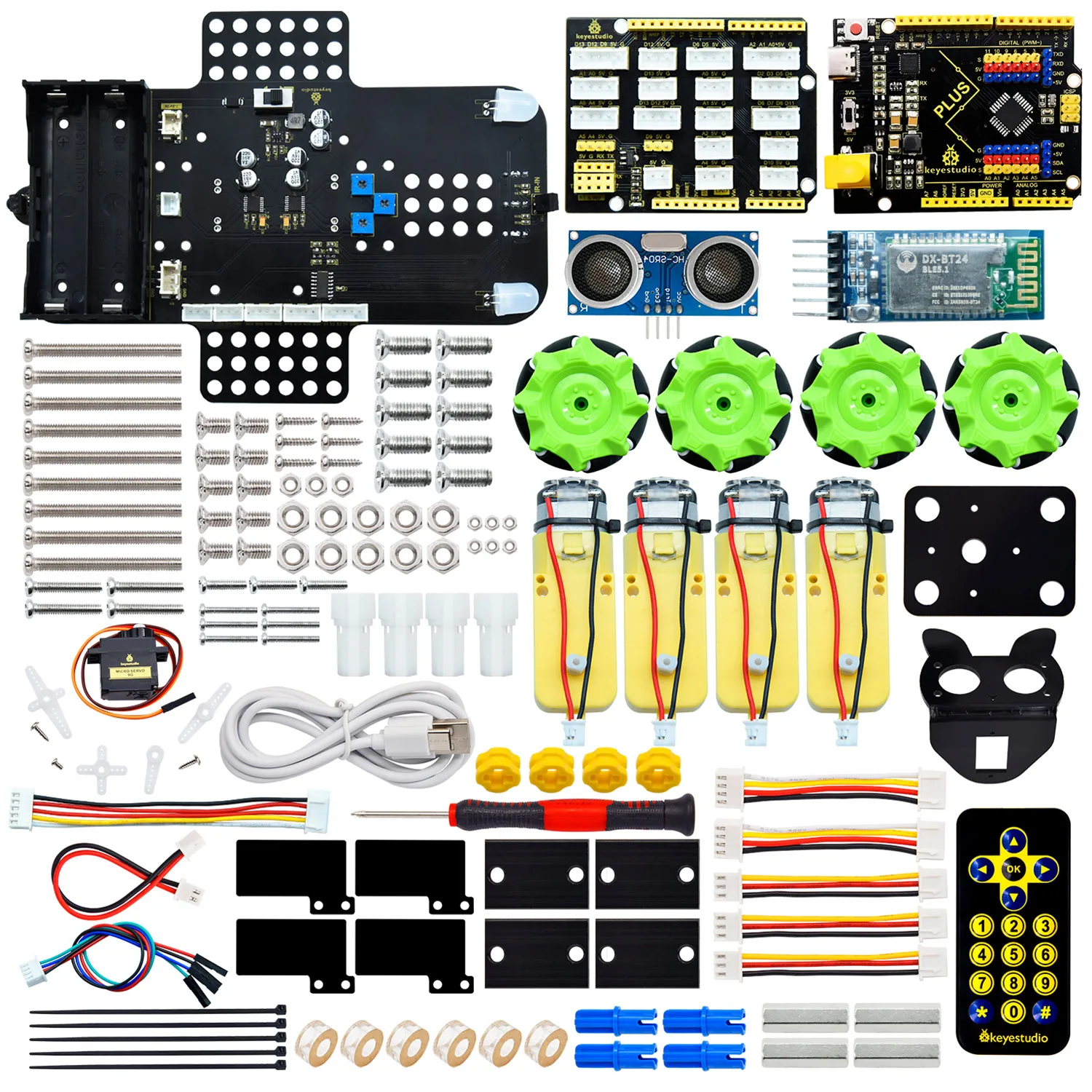 Keyestudio 4WD Mecanum Robot Car for Arduino Robot Car Kit Smart DIY Project for Adults STEM Programming Set with 12 Projects