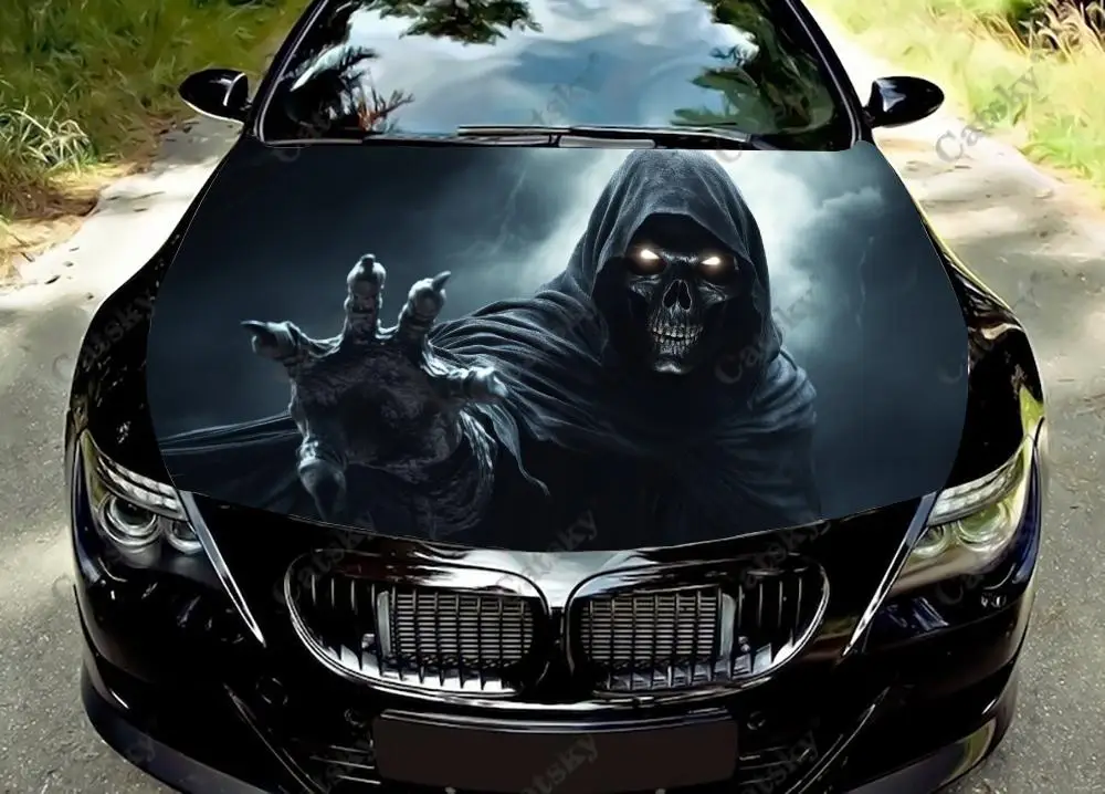 

Grim Reaper Human Skeleton Car Hood Decal Truck Decals Vinyl Sticker Graphic Wrap Stickers Trucks Cars Bonnet Vinyls