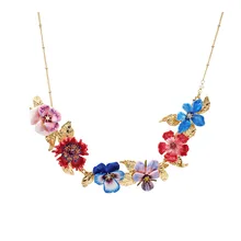  Enamel Pansy Flower Earrings Necklace Rings Bracelet Brooch Jewelry For Woman 2022 Trend 