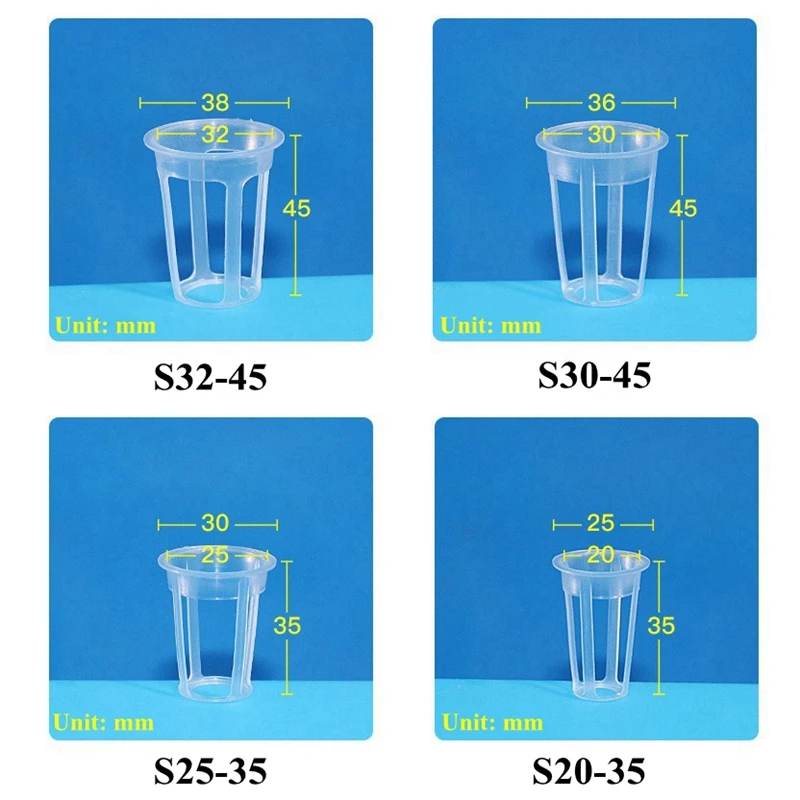50Pcs Hydroponic Planting Basket Garden Vegetable Soilless Grow Mesh Pots Planter Multi-Size Hydroponic Nursery Cultivation Cup nursery pots plant propagation pots hydroponic plant pots