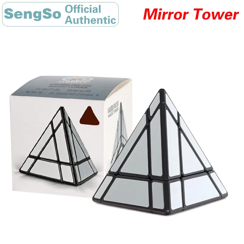 ShengShou Mirror Tower Pyramid 3x3x3 Magic Cube Speed Cube Brain Teasers Twisty Puzzle Educational Toys For Children selenium 10mm se selenium cube periodic table of elements cube hand made science educational diy crafts display