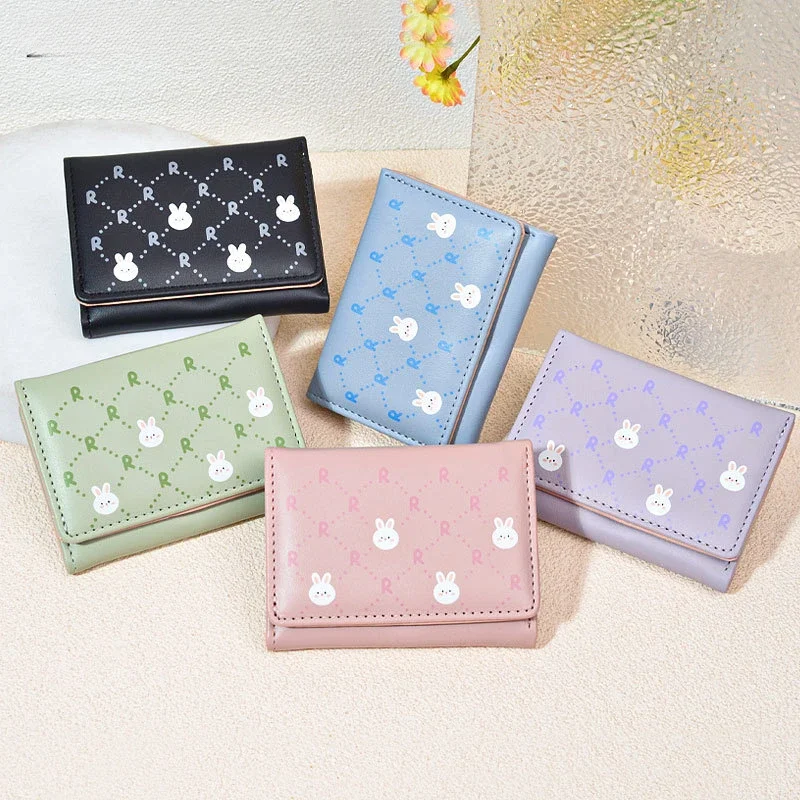 

Корейская версия кошелька, Женская милая мультяшная маленькая трехскладная женская сумка