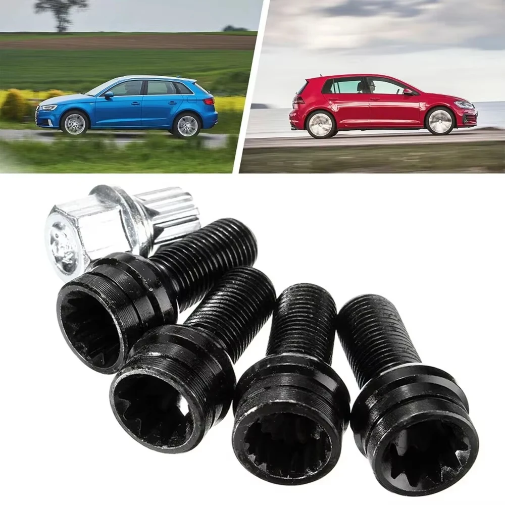 5 stücke Für VW Golf Jetta Beetle Passat Audi Auto Anti-diebstahl Rad Schraube Bolzen und Lock Lug Mutter fit 14mmX1,5 MM Auto Zubehör – Detail 1