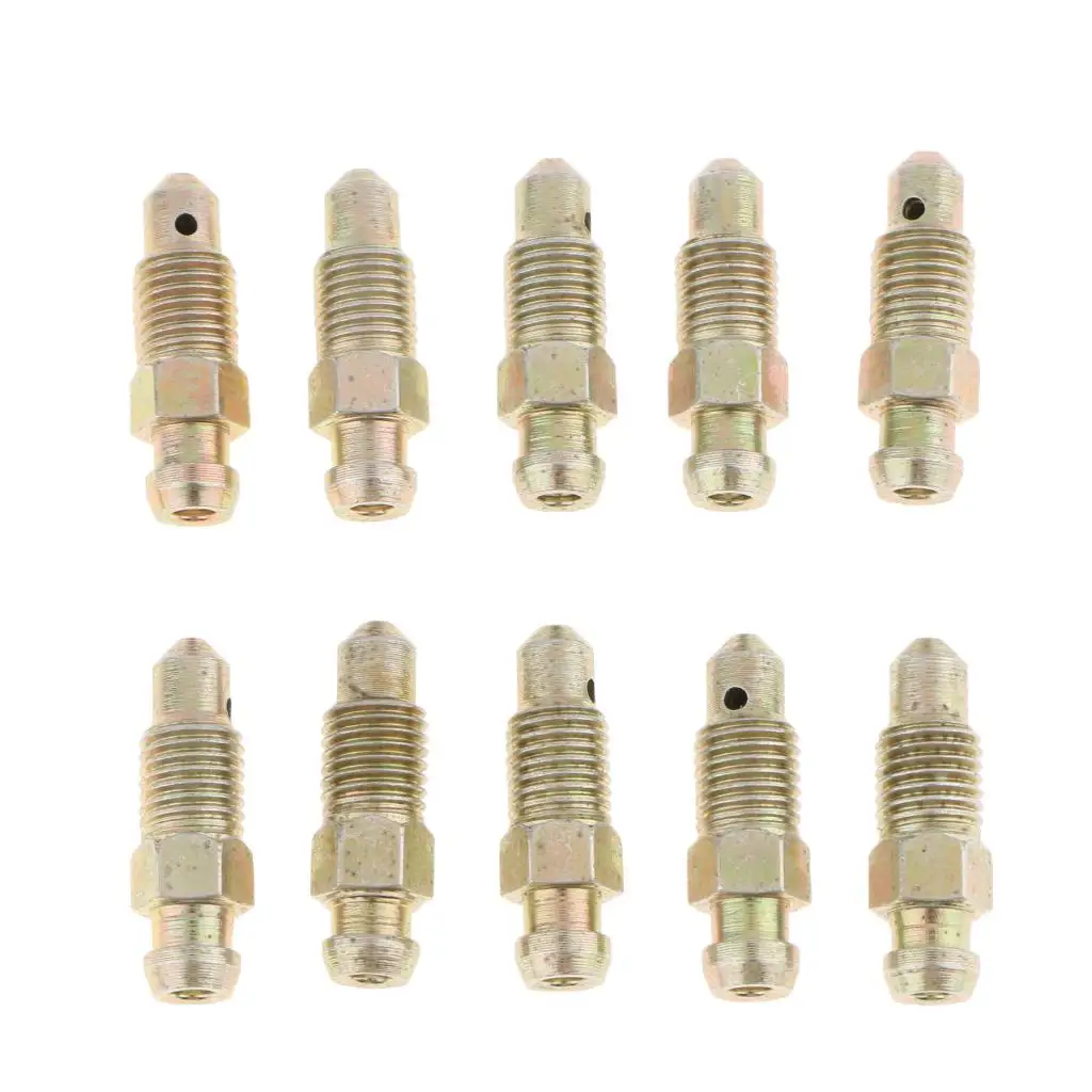 M8x1mm Motorcycle Car Brake Bleeder Nipple Caliper Bleed Screws 10 Pieces