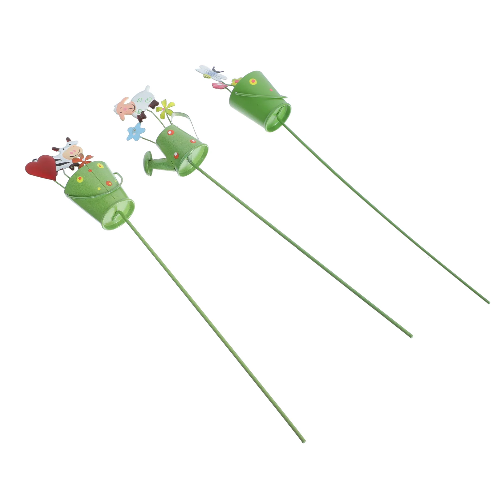 

3pcs Iron Kettle Inserts Flower Pot Insert Stick Plant Plant Plant Plant Plant Decors Bonsai Crafts ( Style)