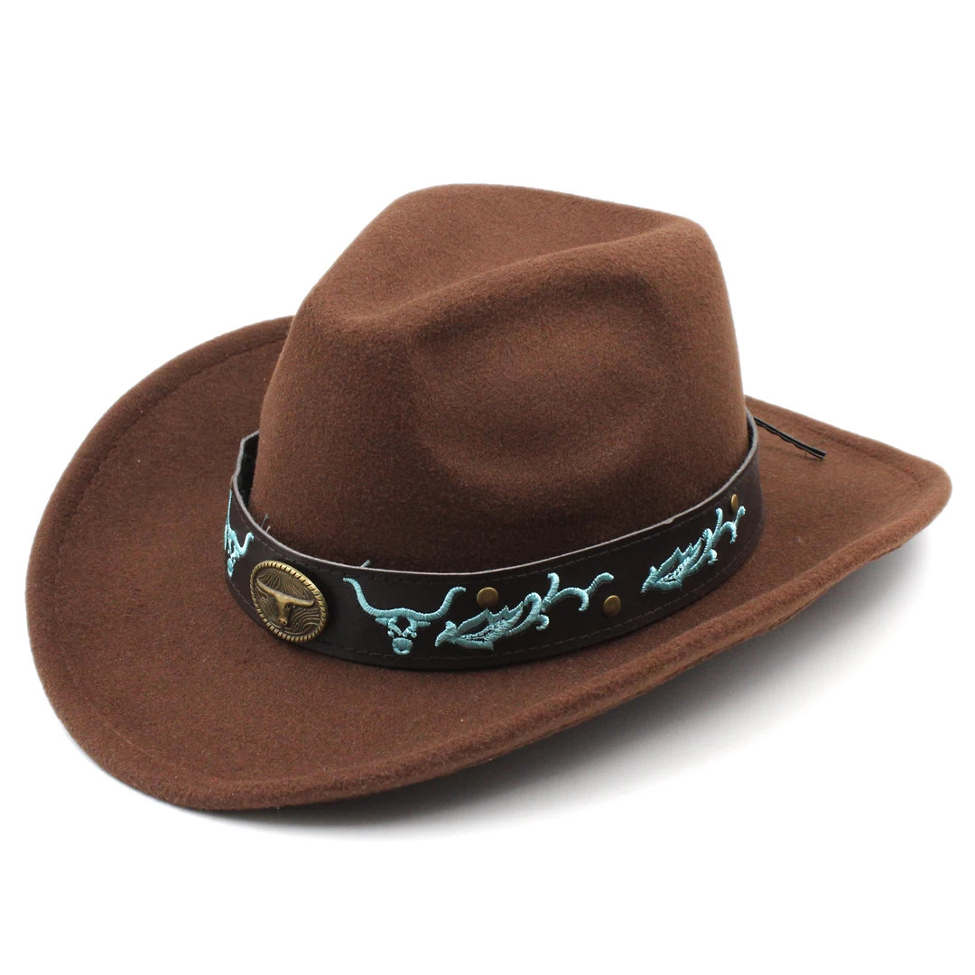 Cowboyhut mit breitem Gürtel für Damen und Herren, Halloween-Kostümzubehör mit Western-Thema – Detail 24