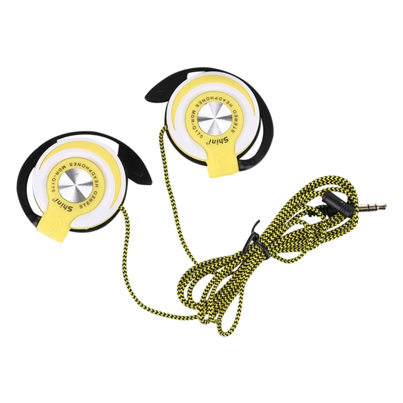 Universal 3.5mm Plug Wired Sport Gaming Clip On Earphone Laptop MP3 Headphone Running Earbuds for Gym Workout Exercise