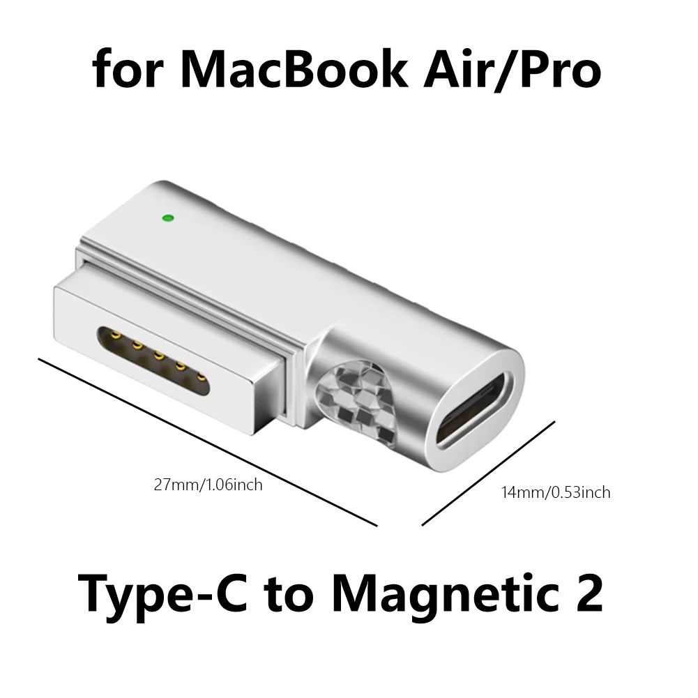 140W PD Schnelllade-Adapter USB-C Auf MagSafe 3 Für MacBook Pro/Air (2021-2024) – Mit LED-Anzeige, Silber