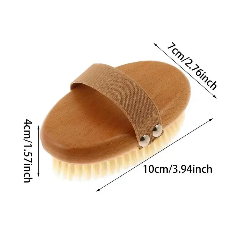 Natural Bristle Brush Soft Wet Dry Skin Body SPA Brush Bath Massager Home 6