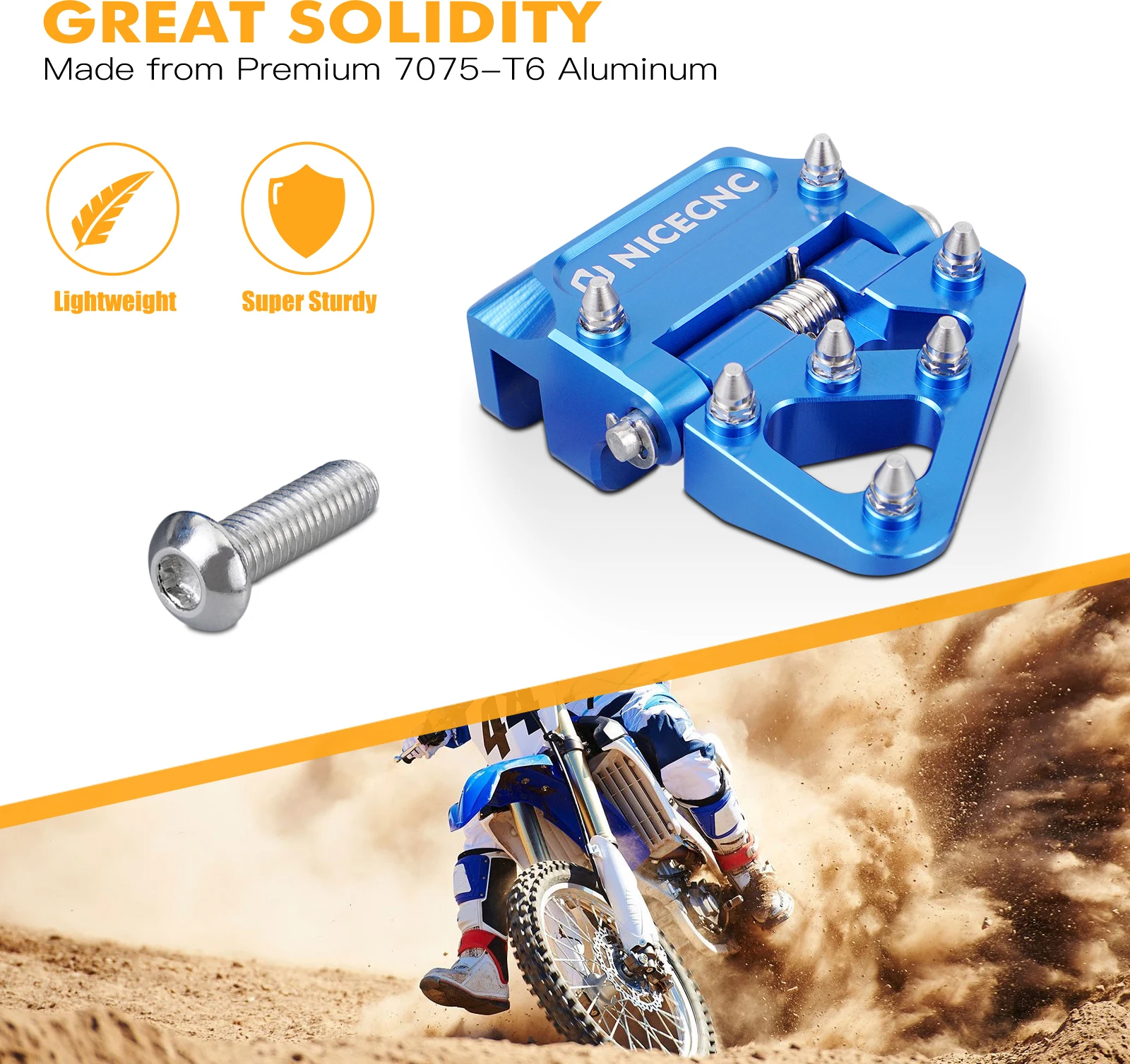 NICECNC Für Yamaha YZ125 YZ250 1997–2024 YZ250F YZ125X YZ250X YZ400F YZ426F WRF 250 400 426 klappbare hintere Bremspedalhebelspitze – Detail 4