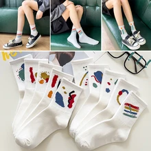 

Harajuku Cartoon Printing Skateboarding Socks Version Hip-Hop Fashion Graffiti Street Basketball Sport Socks Streetwear Unisex