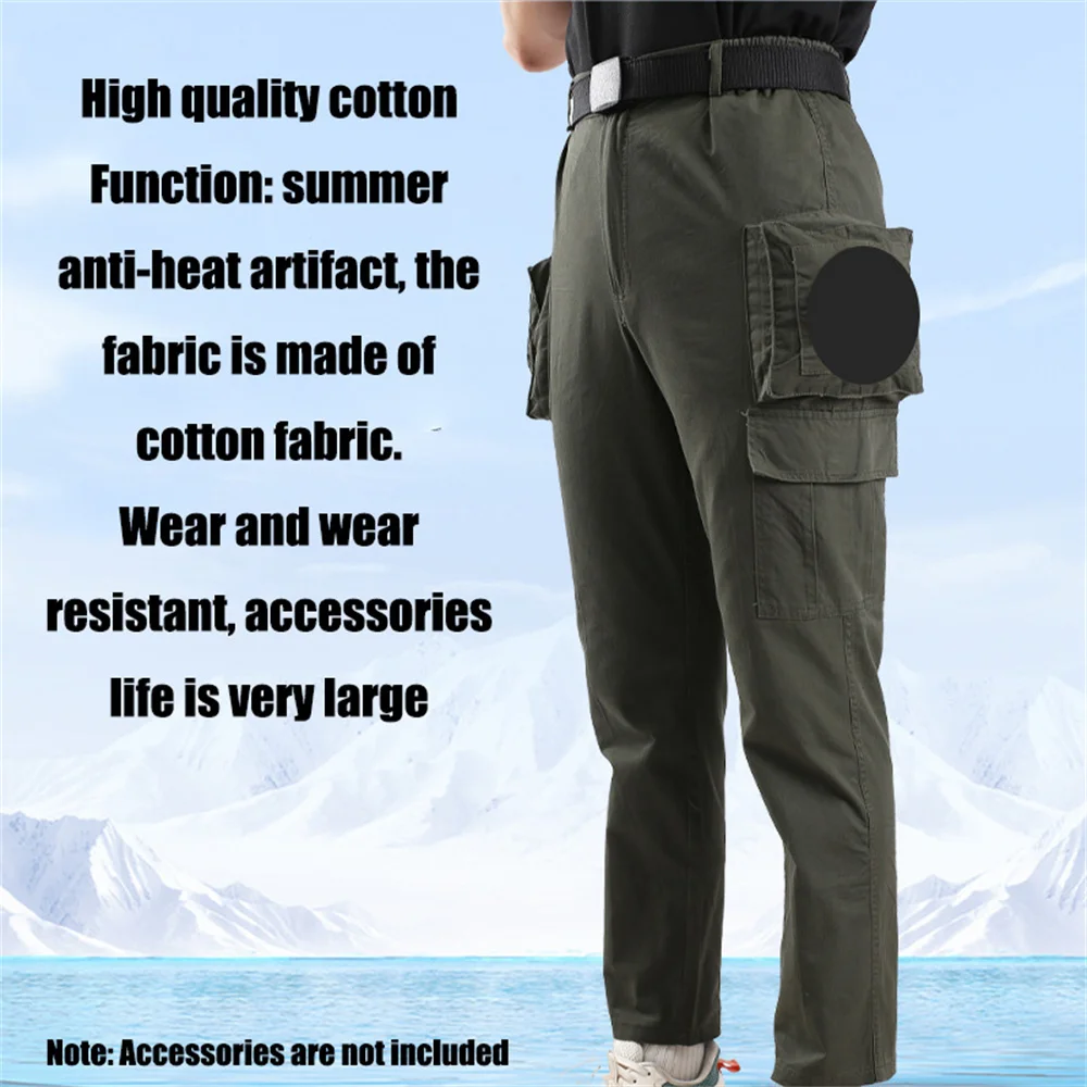 Fan Pants Fishing Camping Ride Climbing Hiking Sports Fan Suit Air-Conditioning Clothes With Pure Cotton Site Welder