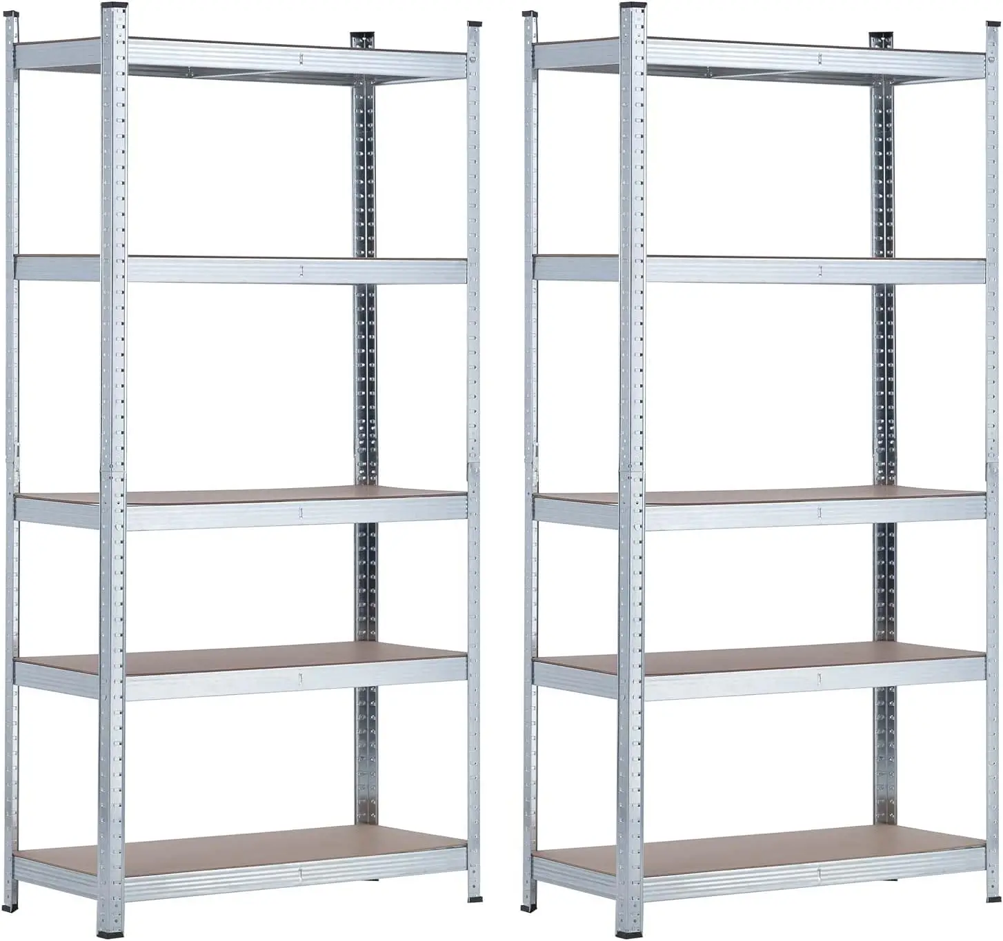 Estanter&iacute;a Modular Almacenaje (Pack 2), Acero Galvanizado y MDF Antihumedad, Hogar, Trastero, Garaje, 5 Baldas Aju