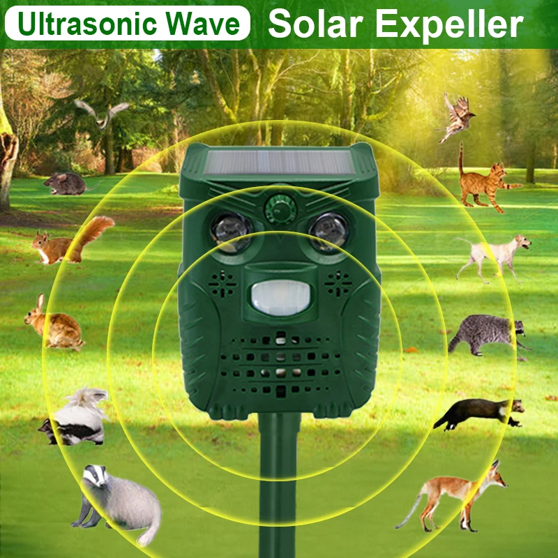 Répulsif solaire à ultrasons pour animaux en plein air et souris