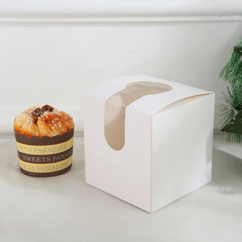 

White Bakery Boxes Small Cookie Baking Boxes with Window for Strawberries Chocolate Dessert Pastry Treat Candy Donut Party Favor