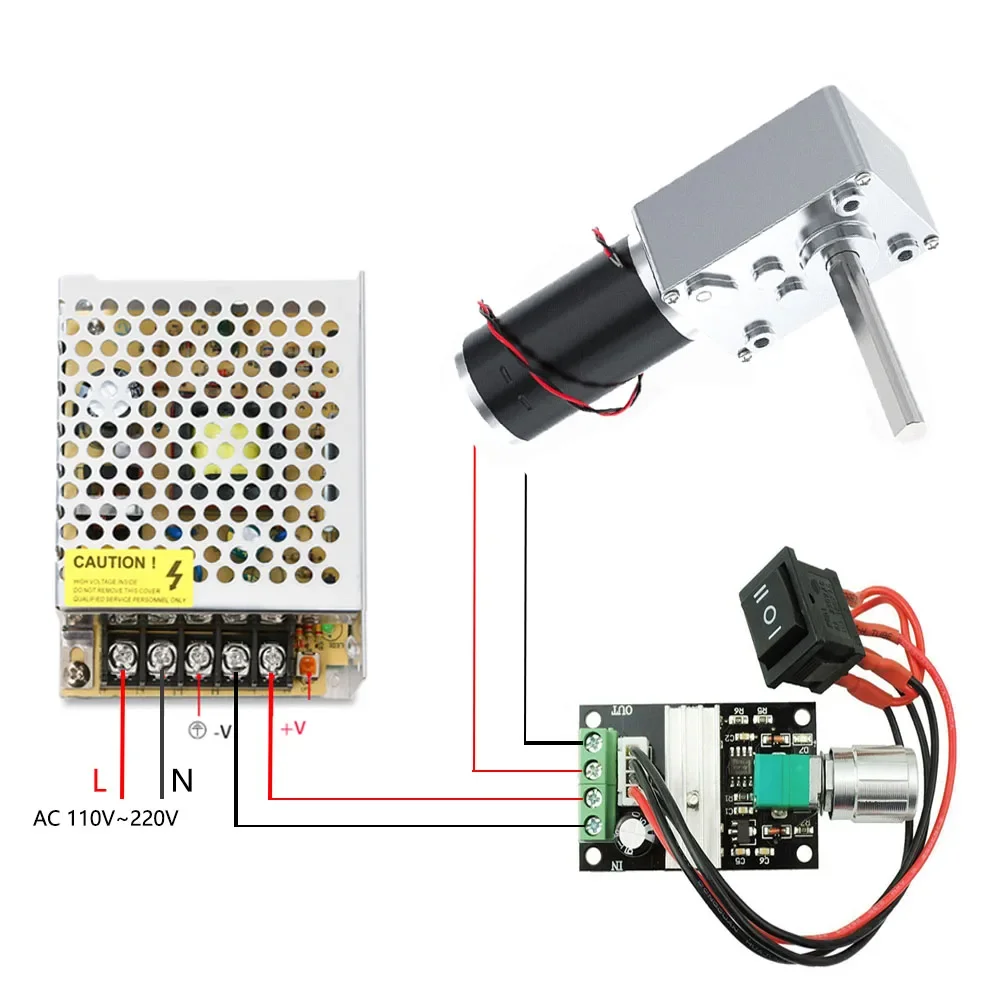 めじょ 12V Double Shaft DC electronic starter Worm Gear High Torque 24 Vo