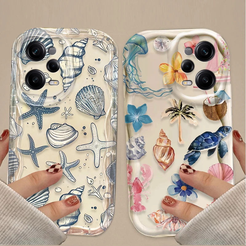 Colorful Marine Organism Theme 3D Clear Phone Case