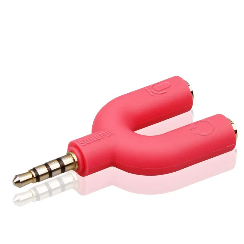 Dual Audio Headphone and Microphone Splitter Adapter