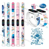 Disney Lilo&Stitch Children's Watch action figure cute Print LED Electronic Waterproof Sports Bracelet Watch kids birthday gifts 1