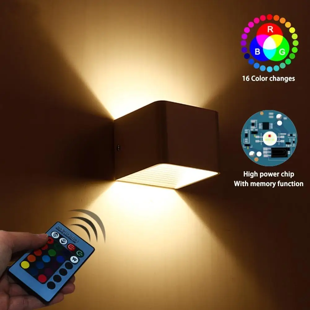 

RGB Led Wall Lamp Bedroom Bedside Led Night Lights Indoor Lighting Home Bedroom Garden Decoration Lamp